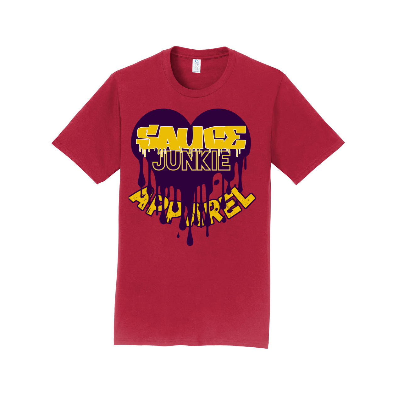 Sauce Junkie | Dripping Heart Logo Cotton T-Shirt – Streetwear Graphic Tee.