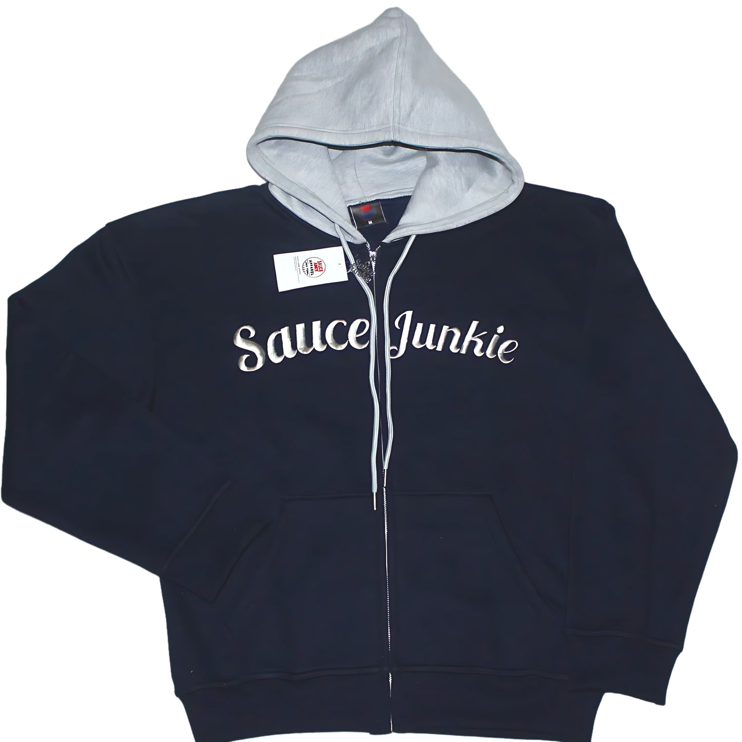 Sauce Junkie | Zip Up Hoodie- Fleece Full Zip Sweatshirt for Casual Streetwear