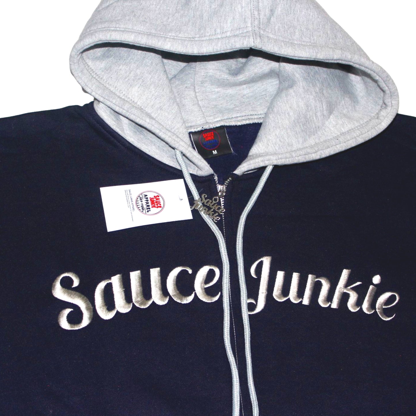 Sauce Junkie | Zip Up Hoodie- Fleece Full Zip Sweatshirt for Casual Streetwear.