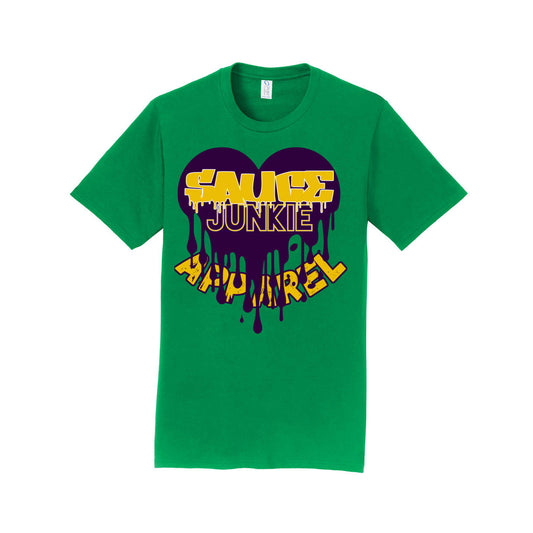 Sauce Junkie | Dripping Heart Logo Cotton T-Shirt – Streetwear Graphic Tee