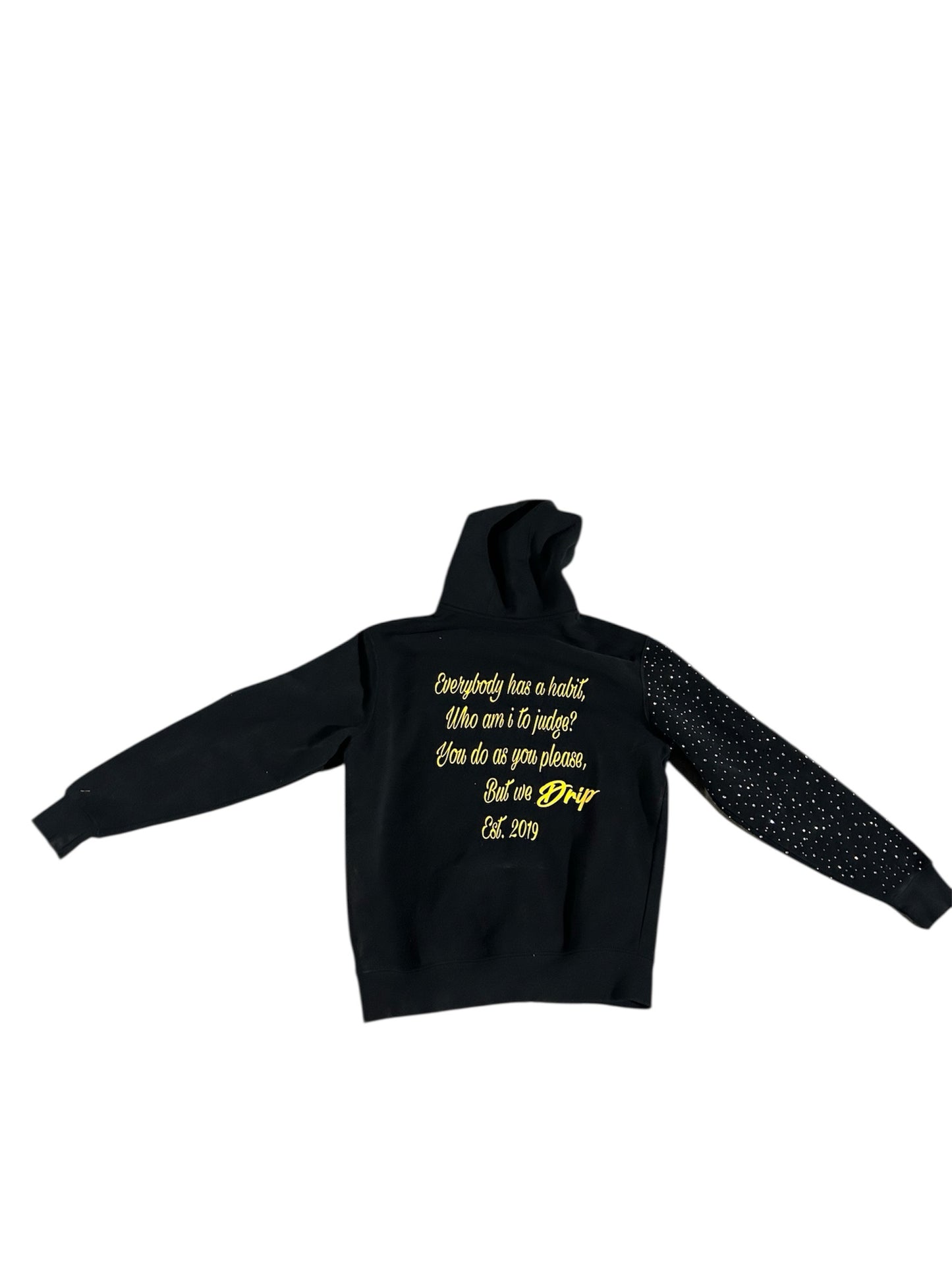 Black and Gold script zip hoodie