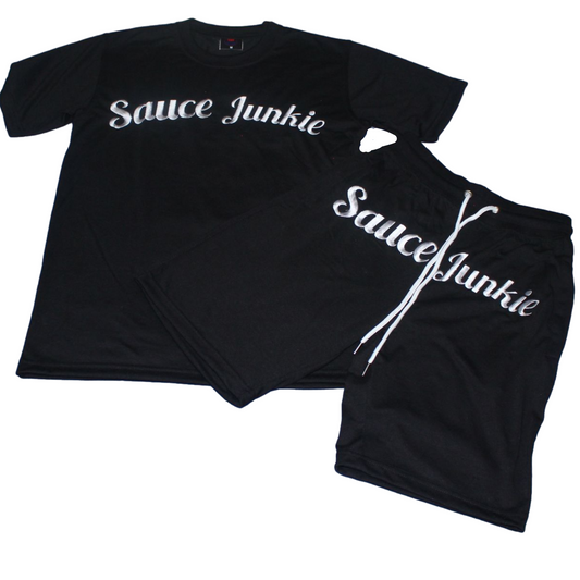 Sauce Junkie | Embroidered Cotton Shorts Set